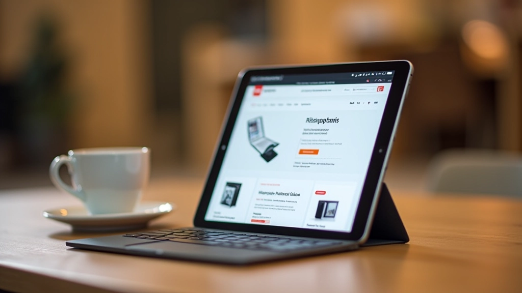 Tablet view of responsive ecommerce layout