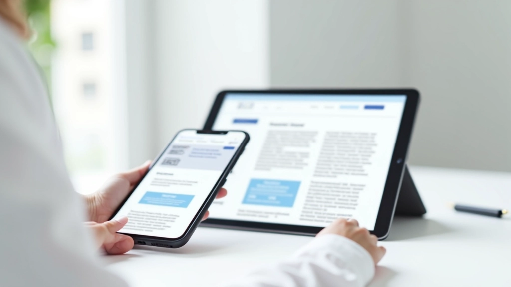 Tablet and smartphone side by side showing identical responsive design layouts with proper scaling and alignment
